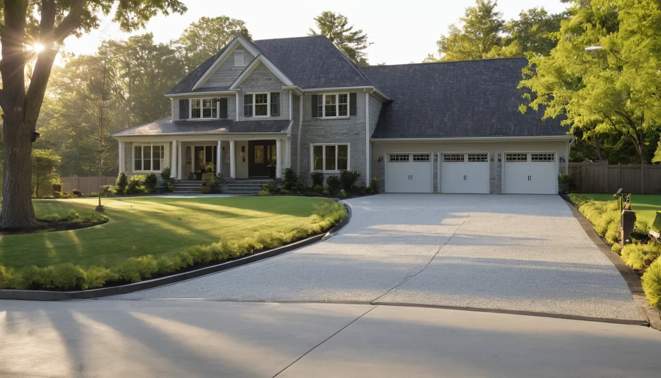 Newly poured concrete driveway beside a colonial-style home in the New Castle area